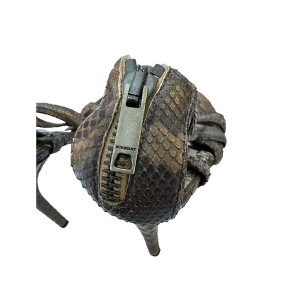 Burberry‎ plisse lea sandal heel python brown size 38.5 - Picture 6 of 9